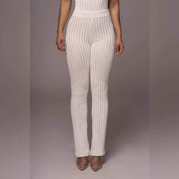 JLUX LABEL WHITE BETTER TOGETHER RIBBED PANTS - Picture 13 of 13